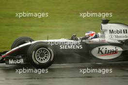 01.06.2004 Silverstone, England. Tuesday, June, Kimi Raikkonen, FIN, Räikkönen, West McLaren Mercedes, MP4-19B, Action, Track ,F1 testing, Silverstone, Great Britain