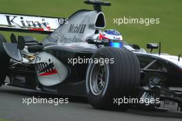 01.06.2004 Silverstone, England. Tuesday, June, Kimi Raikkonen, FIN, Räikkönen, McLaren Mercedes, New McLaren MP4-19B ,F1 testing, Silverstone, Great Britain