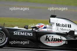 03.06.2004 Silverstone, England, Thursday, June, Kimi Raikkonen, FIN, Räikkönen, McLaren Mercedes, New McLaren MP4-19B ,F1 testing, Silverstone, Great Britain