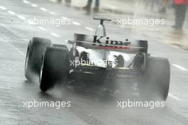 01.06.2004 Silverstone, England. Tuesday,1st June, Formula 1 Testing, Silverstone, Kimi Raikkonen in the New McLaren MP4-19B, Great Britain