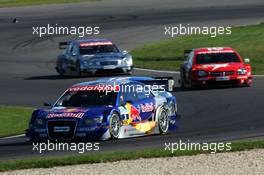 18.09.2005 Klettwitz, Germany,  Martin Tomczyk (GER), Audi Sport Team Abt Sportsline, Audi A4 DTM, fighting for position with Manuel Reuter (GER), Opel Performance Center, Opel Vectra GTS V8, in front of Heinz-Harald Frentzen (GER), Opel Performance Center, Opel Vectra GTS V8 and Jean Alesi (FRA), AMG-Mercedes, AMG-Mercedes C-Klasse - DTM 2005 at Lausitzring (Deutsche Tourenwagen Masters)