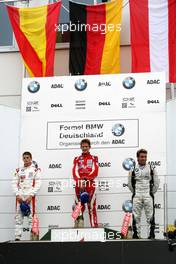 02.09.2007 Nürburg, Germany,  Podium: (middle) 1st Marco Wittmann (GER), Josef Kaufmann Racing; (left) 2nd Daniel Campos (ESP), Eifelland Racing and (right) 3rd Philipp Eng (AUT), ASL-Mücke Motorsport - Formula BMW Germany Championship 2007, Round 13 & 14, Nürburgring, 2nd Race - For further information and more images please register at www.formulabmw-images.com - This image is free for editorial use only. Please use for Copyright/Credit: c BMW AG