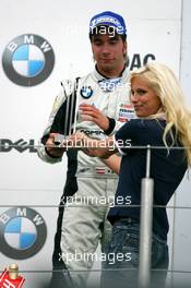 02.09.2007 Nürburg, Germany,  Hiltja Müller (GER), Miss Germany International, presents Philipp Eng (AUT), ASL-Mücke Motorsport, Portrait, with the trophy for 3rd place - Formula BMW Germany Championship 2007, Round 13 & 14, Nürburgring, 2nd Race - For further information and more images please register at www.formulabmw-images.com - This image is free for editorial use only. Please use for Copyright/Credit: c BMW AG