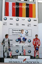 23.09.2007 Barcelona, Spain,  Podium: (middle) 1st Jens Klingmann (GER), Eifelland Racing; (left) 2nd Philipp Eng (AUT), ASL-Mcke Motorsport; (right) Marco Wittmann (GER), Josef Kaufmann Racing - Formula BMW Germany Championship 2007, Round 15 & 16, Circuit de Catalunya, 2nd Race - For further information and more images please register at www.formulabmw-images.com - This image is free for editorial use only. Please use for Copyright/Credit: c BMW AG