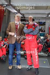 04-11.06.2010 Le Mans, France, VAG Chaiman of the Board Martin Winterkorn and Dr. Wolfgang Ullrich watch the end of the race while the last Peugeot 908 on track retires - 24 Hour of Le Mans 2010