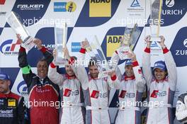 1st Christopher Haase, Christian Mamerow, René Rast, Markus Winkelhock #4 Phoenix Racing Audi R8 LMS ultra 22.06.2014. ADAC Zurich 24 Hours, Nurburgring, Race, Germany