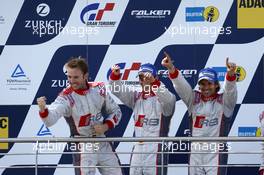 Podium, 1st René Rast, Christopher Haase, Markus Winkelhock #4 Phoenix Racing Audi R8 LMS ultra 22.06.2014. ADAC Zurich 24 Hours, Nurburgring, Race, Germany