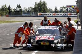 Timo Scheider (GER) Audi Sport Team Phoenix Audi RS 5 DTM stopped on Track 13.07.2014, Moscow Raceway, Moscow, Russia, Sunday.