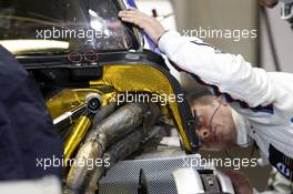 Problems with exhaust at car of Maxime Martin (BEL) BMW Team RMG BMW M4 DTM 01.08.2014, Red Bull Ring, Spielberg, Austria, Friday.