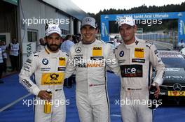Qualifying, 2nd Timo Glock (GER) BMW Team MTEK BMW M3 DTM, 1st Robert Wickens (CAN) Mercedes AMG DTM-Team HWA DTM Mercedes AMG C-Coupé, 3rd Marco Wittmann (GER) BMW Team RMG BMW M4 DTM 02.08.2014, Red Bull Ring, Spielberg, Austria, Saturday.