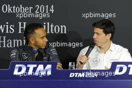 press Conference with Lewis Hamilton (UK), Formula One World Champion (2008) and WM leader 2014 and Toto Wolff (AUT) executive director of the Mercedes AMG Petronas Formula One Team, 19.10.2014, Hockenheimring, Hockenheim