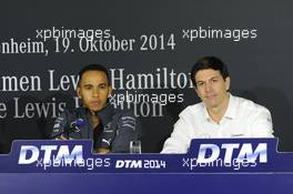 press Conference with Lewis Hamilton (UK), Formula One World Champion (2008) and WM leader 2014 and Toto Wolff (AUT) executive director of the Mercedes AMG Petronas Formula One Team, 19.10.2014, Hockenheimring, Hockenheim