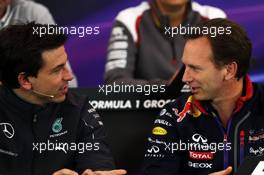 (L to R): Toto Wolff (GER) Mercedes AMG F1 Shareholder and Executive Director and Christian Horner (GBR) Red Bull Racing Team Principal in the FIA Press Conference. 20.06.2014. Formula 1 World Championship, Rd 8, Austrian Grand Prix, Spielberg, Austria, Practice Day.