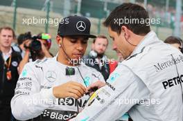 Lewis Hamilton (GBR) Mercedes AMG F1 on the grid. 24.08.2014. Formula 1 World Championship, Rd 12, Belgian Grand Prix, Spa Francorchamps, Belgium, Race Day.