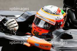 Sergio Perez (MEX) Sahara Force India F1 VJM07 on the grid. 24.08.2014. Formula 1 World Championship, Rd 12, Belgian Grand Prix, Spa Francorchamps, Belgium, Race Day.