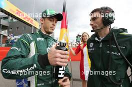 Andre Lotterer (GER) Caterham F1 Team on the grid. 24.08.2014. Formula 1 World Championship, Rd 12, Belgian Grand Prix, Spa Francorchamps, Belgium, Race Day.
