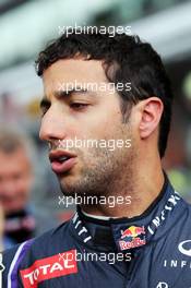 Daniel Ricciardo (AUS) Red Bull Racing on the grid. 24.08.2014. Formula 1 World Championship, Rd 12, Belgian Grand Prix, Spa Francorchamps, Belgium, Race Day.