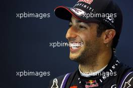 Race winner Daniel Ricciardo (AUS) Red Bull Racing in the FIA Press Conference. 24.08.2014. Formula 1 World Championship, Rd 12, Belgian Grand Prix, Spa Francorchamps, Belgium, Race Day.