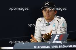 Nico Rosberg (GER) Mercedes AMG F1 in the FIA Press Conference. 24.08.2014. Formula 1 World Championship, Rd 12, Belgian Grand Prix, Spa Francorchamps, Belgium, Race Day.
