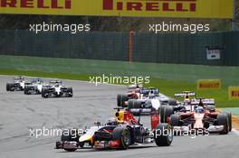Sebastian Vettel (GER) Red Bull Racing RB10. 24.08.2014. Formula 1 World Championship, Rd 12, Belgian Grand Prix, Spa Francorchamps, Belgium, Race Day.
