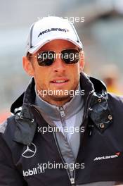Jenson Button (GBR) McLaren on the drivers parade. 24.08.2014. Formula 1 World Championship, Rd 12, Belgian Grand Prix, Spa Francorchamps, Belgium, Race Day.