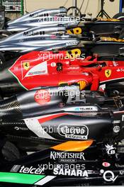 Cars in post race parc ferme. 09.11.2014. Formula 1 World Championship, Rd 18, Brazilian Grand Prix, Sao Paulo, Brazil, Race Day.