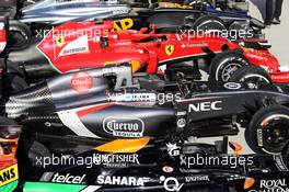 Cars in post race parc ferme. 09.11.2014. Formula 1 World Championship, Rd 18, Brazilian Grand Prix, Sao Paulo, Brazil, Race Day.
