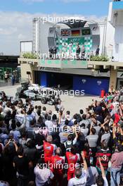 The podium (L to R): Lewis Hamilton (GBR) Mercedes AMG F1, second; Nico Rosberg (GER) Mercedes AMG F1, race winner; Felipe Massa (BRA) Williams, third. 09.11.2014. Formula 1 World Championship, Rd 18, Brazilian Grand Prix, Sao Paulo, Brazil, Race Day.