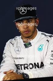 Lewis Hamilton (GBR) Mercedes AMG F1 in the FIA Press Conference. 08.11.2014. Formula 1 World Championship, Rd 18, Brazilian Grand Prix, Sao Paulo, Brazil, Qualifying Day.