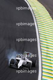Valtteri Bottas (FIN) Williams FW36 locks up under braking. 08.11.2014. Formula 1 World Championship, Rd 18, Brazilian Grand Prix, Sao Paulo, Brazil, Qualifying Day.