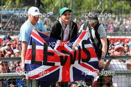Fans at the podium. 06.07.2014. Formula 1 World Championship, Rd 9, British Grand Prix, Silverstone, England, Race Day.