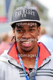 Yohan Blake (JAM) Sprint Athlete. 06.07.2014. Formula 1 World Championship, Rd 9, British Grand Prix, Silverstone, England, Race Day.