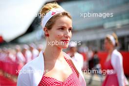 Grid girl 06.07.2014. Formula 1 World Championship, Rd 9, British Grand Prix, Silverstone, England, Race Day.
