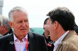 (L to R): Rt Hon Peter Haim MP (GBR) with Lord Sebastian Coe (GBR). 06.07.2014. Formula 1 World Championship, Rd 9, British Grand Prix, Silverstone, England, Race Day.