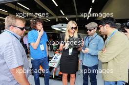 The Kaiser Chiefs with the Sahara Force India F1 Team. 03.07.2014. Formula 1 World Championship, Rd 9, British Grand Prix, Silverstone, England, Preparation Day.