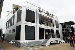 The new Williams motorhome. 03.07.2014. Formula 1 World Championship, Rd 9, British Grand Prix, Silverstone, England, Preparation Day.