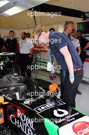 Ricky Wilson (GBR) Kaiser Chiefs Lead Singer, with the Sahara Force India F1 Team. 03.07.2014. Formula 1 World Championship, Rd 9, British Grand Prix, Silverstone, England, Preparation Day.