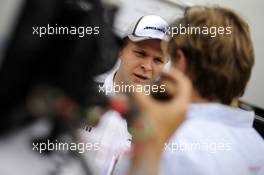 Kevin Magnussen (DEN) McLaren with the media. 03.07.2014. Formula 1 World Championship, Rd 9, British Grand Prix, Silverstone, England, Preparation Day.