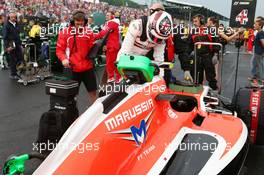Max Chilton (GBR) Marussia F1 Team MR03 on the grid. 27.07.2014. Formula 1 World Championship, Rd 11, Hungarian Grand Prix, Budapest, Hungary, Race Day.