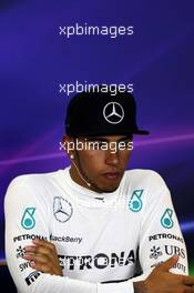 Lewis Hamilton (GBR) Mercedes AMG F1 in the FIA Press Conference. 27.07.2014. Formula 1 World Championship, Rd 11, Hungarian Grand Prix, Budapest, Hungary, Race Day.