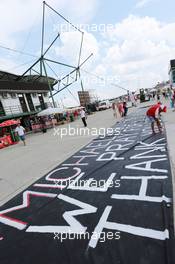 A painted message of support for Michael Schumacher (GER). 26.07.2014. Formula 1 World Championship, Rd 11, Hungarian Grand Prix, Budapest, Hungary, Qualifying Day.
