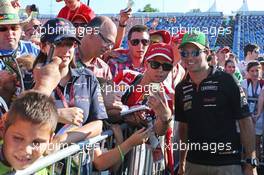 Sergio Perez (MEX) Sahara Force India F1 with fans. 24.07.2014. Formula 1 World Championship, Rd 11, Hungarian Grand Prix, Budapest, Hungary, Preparation Day.