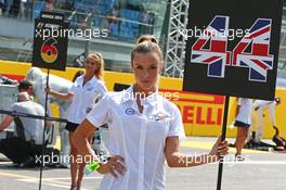 Grid girl. 07.09.2014. Formula 1 World Championship, Rd 13, Italian Grand Prix, Monza, Italy, Race Day.