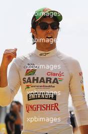 Sergio Perez (MEX) Sahara Force India F1 on the grid. 07.09.2014. Formula 1 World Championship, Rd 13, Italian Grand Prix, Monza, Italy, Race Day.