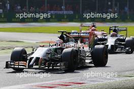 Sergio Perez (MEX) Sahara Force India F1 VJM07. 07.09.2014. Formula 1 World Championship, Rd 13, Italian Grand Prix, Monza, Italy, Race Day.