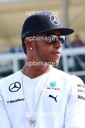 Lewis Hamilton (GBR) Mercedes AMG F1 on the drivers parade. 07.09.2014. Formula 1 World Championship, Rd 13, Italian Grand Prix, Monza, Italy, Race Day.