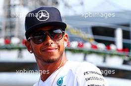 Lewis Hamilton (GBR) Mercedes AMG F1 on the drivers parade. 07.09.2014. Formula 1 World Championship, Rd 13, Italian Grand Prix, Monza, Italy, Race Day.