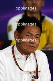Yasuhisa Arai (JPN) Honda Motorsport Chief Officer in the FIA Press Conference. 03.10.2014. Formula 1 World Championship, Rd 15, Japanese Grand Prix, Suzuka, Japan, Practice Day.