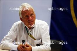 Charlie Whiting (GBR) FIA Delegate at an FIA Press Conference to discuss the accident involving Marussia F1 Team Driver Jules Bianchi (FRA) at the Japanese GP in Suzuka. 10.10.2014. Formula 1 World Championship, Rd 16, Russian Grand Prix, Sochi Autodrom, Sochi, Russia, Practice Day.