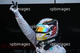 1st place for Lewis Hamilton (GBR) Mercedes AMG F1. 12.10.2014. Formula 1 World Championship, Rd 16, Russian Grand Prix, Sochi Autodrom, Sochi, Russia, Race Day.